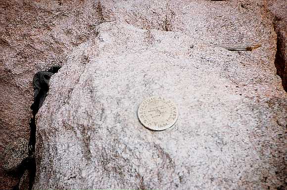 Geological survey marker at Longs Peak