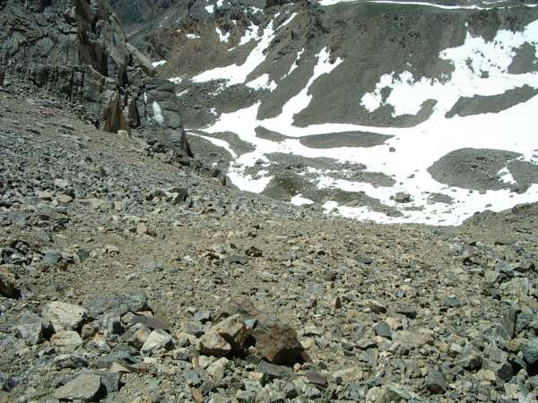 Steep Scree on North Halfmoon Creek Trail