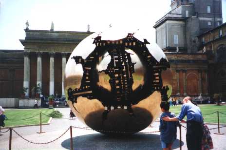 Sculpture in Vatican Museum courtyard