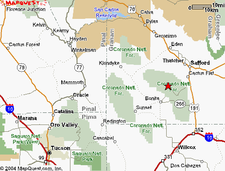 Mount Graham (10,717 ft), near Safford, Arizona